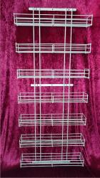 Gift ribbon rack 470 mm wide, 7 rows anodised silver