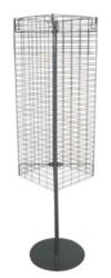 Grid wall rotating stand, 4-sided, silver anodized, 350 mm, fixed