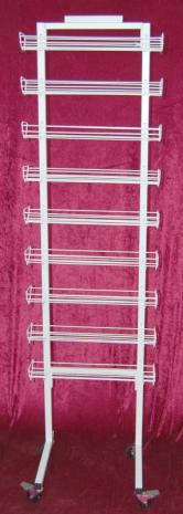 Geschenkbandständer, Metall, 4 Räder, 9 Körbe für 25 m Rollen Ø 11 cm