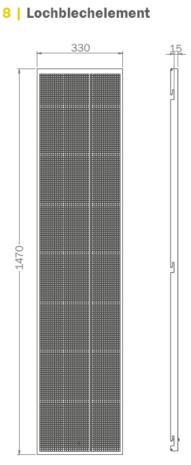 Lochblech-Element, 330 x 1470 mm, dunkelbronze