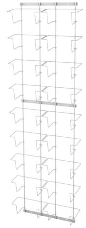 Produktfachleiste 185 mm, 63 mm Fachtiefe, 18 Fächer,  silber
