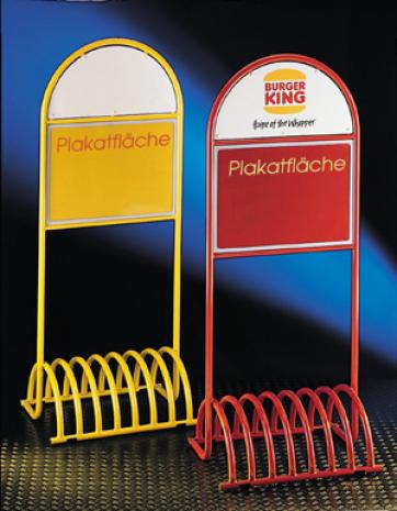 Fahrradständer"Kombi" 700x1730mm, mit Plakatfläche grün