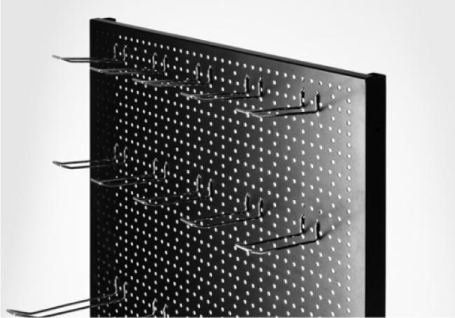 LWS-Lochwand 2-seitig, mit Sockel, schwarz