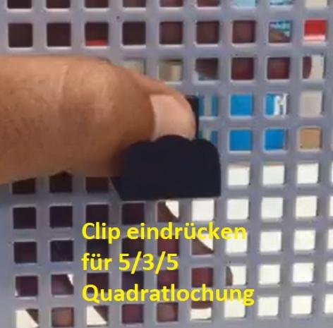 Kunststoff-Clips für Lochblechständer 28 mm, schwarz