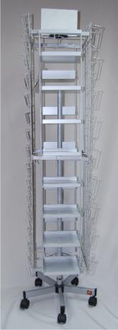 STYLO combination stand 1531 mm, 2 x 8 shelves, + 2 shelf rails, silver