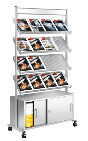 Prospektständer "Artline", mit Vorratssschrank