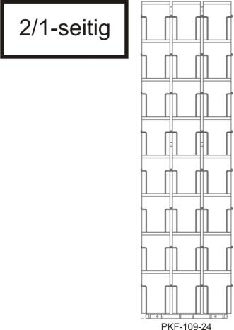 Postkarten-Bodenständer, 109 mm Fachbreite, 48 Kartenfächer, 2 Lochbleche, 2/1-reihig, schwarz