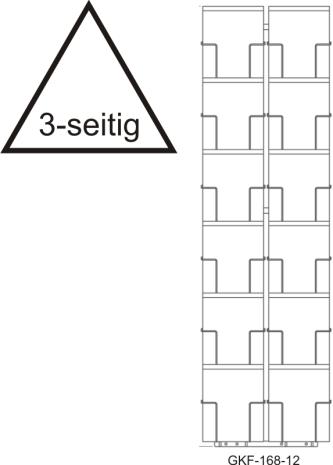 Bodenständer A5, 168 mm, 36 Fächer, 2-reihig, 3-seitig, schwarz