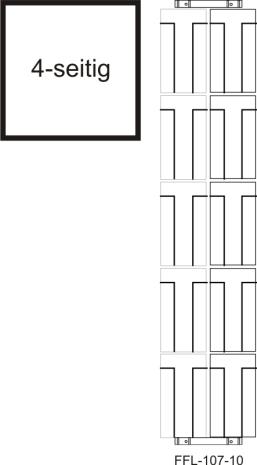 Flyer-Bodenständer 40 Fächer, 107 mm, 2-reihig, 4-seitig, silber
