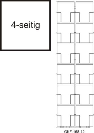 Bodenständer A5, 168 mm, 48 Fächer, 2-reihig, 4-seitig, schwarz