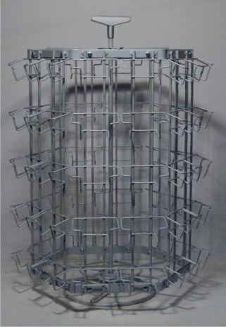 Minikartenständer 90 mm, 60 Fächer, silber eloxiert