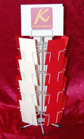 MKT 20 Glückwunsch-Thekenständer, Fachbreite 90 mm, 5-seitig, 220 mm Ø, 410 mm hoch, silber