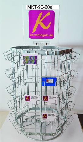 Minikartenständer 90 mm, 60 Fächer, silber eloxiert