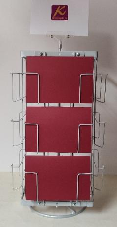 Produktfach-Thekenständer A5 quer, 215 mm Fachbreite, silber, 4-seitig, 12 Fächer