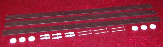 Montageleiste 3 x 1-reihige Fachleiste, 3er Set, schwarz