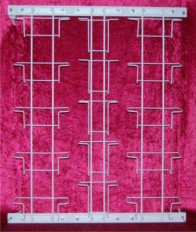 Postkarten-Wandtafel 109-153-109 mm, 650 mm, 15 Fächer, silber