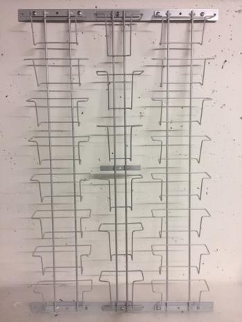 Postkarten-Wandtafel 153-109-153 mm, 22 Fächer, 850 mm, silber