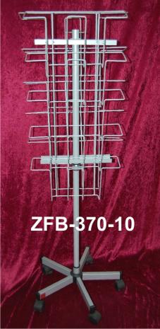 Zeitungsbodenständer 370 mm, 10 Fächer, 2-seitig, silber
