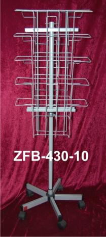 Zeitungsbodenständer 430 mm, 10 Fächer, 2-seitig, silber