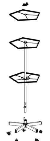 VKB52 Grundständer, schwarz, 5-seitig, für 2-reihige Fachleisten bis 385 mm
