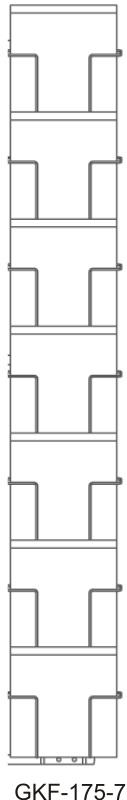 Fachleiste 175 mm, 7 Fächer, 1-reihig, schwarz