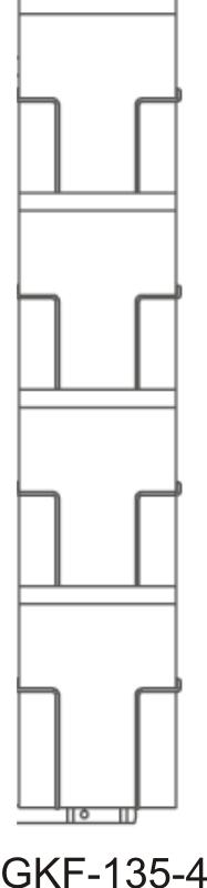 Karten-Fachleisten 135 mm, 4 Fächer für Thekenständer 640, silber