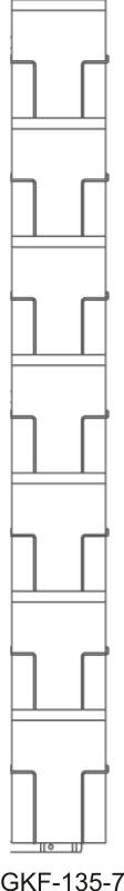 Glückwunschkarten-Fachleisten, 135 mm, schwarz, 7 Fächer