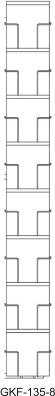 Glückwunschkarten-Fachleisten,  135 mm, 8 Fächer, chromsilber