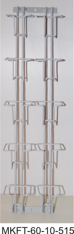 Scheckkarten-Fachleisten 60 mm, 10 Fächer, silber