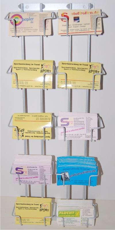 SKFT check card compartment strips 90 mm, 10 compartments for counter stands, silver