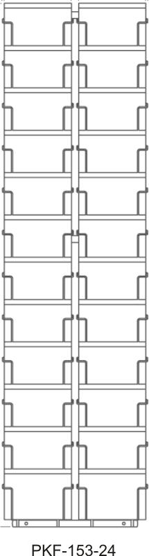 Postkarten-Fachleiste 153 mm,  dunkelbronze, 24 Fächer