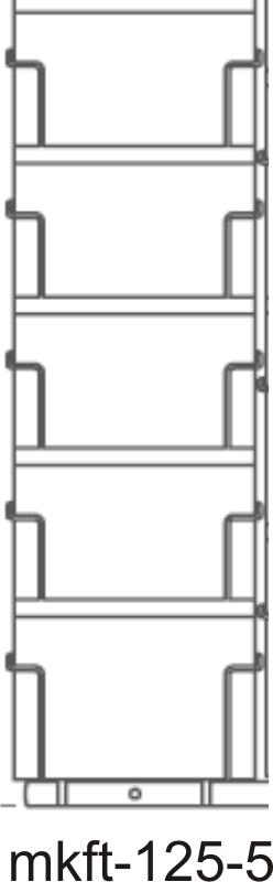Minikarten-Fachleiste. 125 mm, 5 Fächer, 515 mm, silber