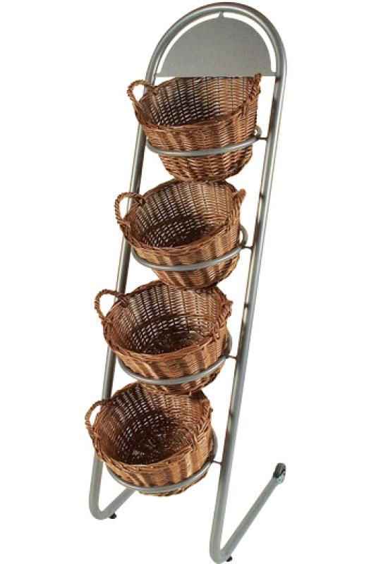 Korbständer 4 runde Körbe mit Transporträder