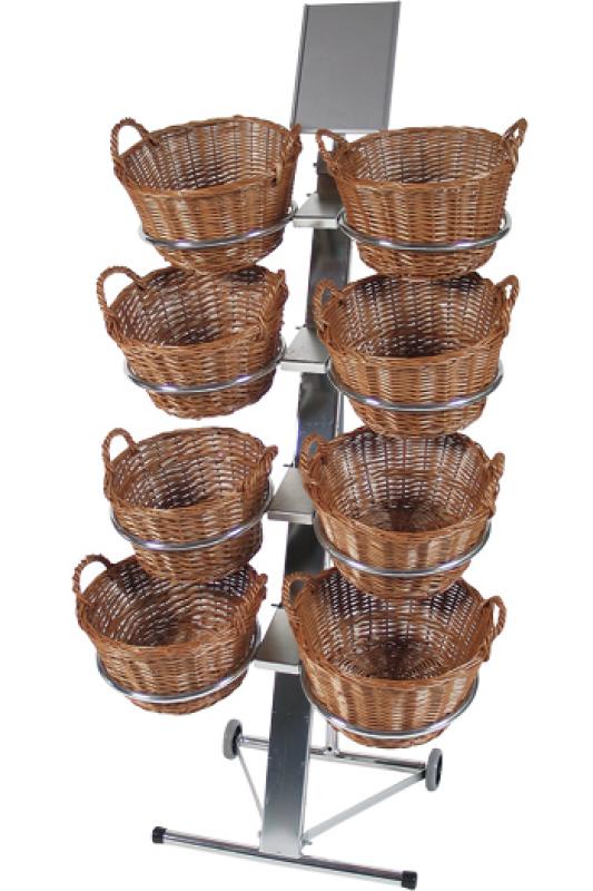 Korbständer 8 runde Körbe mit Transporträder
