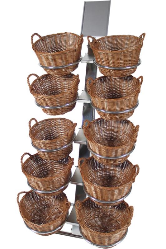 Korbständer 10 runde Körbe mit Transporträder