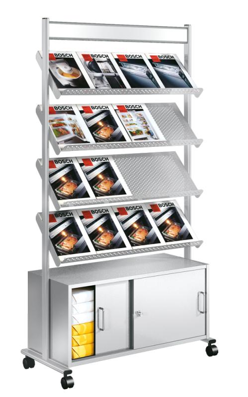 Prospektständer "Artline", mit Vorratssschrank