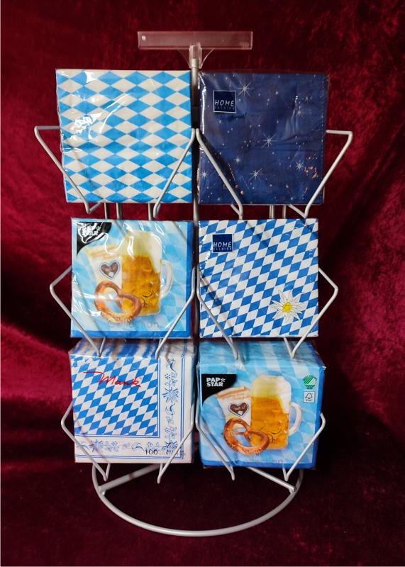 Servietten-Theken-Drehständer für 33er Servietten 12 Fächer