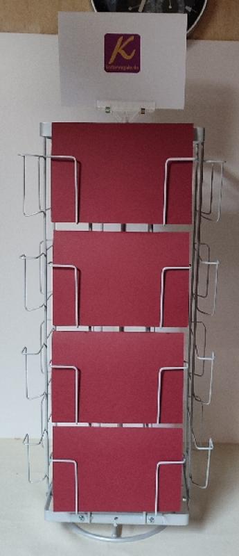 Produktfach-Thekenständer A5 quer, Fachbreite 215 mm, silber, 4-seitig, 16 Fächer