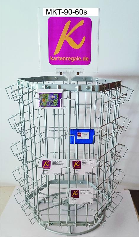 Minikartenständer 90 mm, 60 Fächer, silber eloxiert