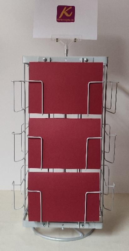 Produktfach-Thekenständer A5 quer, 215 mm Fachbreite, silber, 4-seitig, 12 Fächer