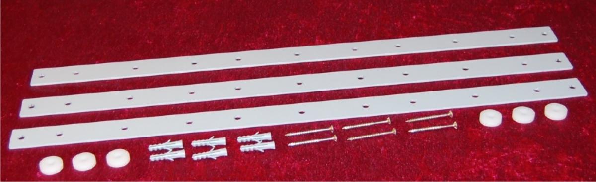Montageleiste 2 x 1-reihige Fachleiste, 2er Set, silber
