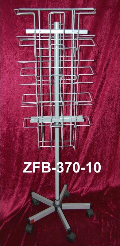 Zeitungsbodenständer 370 mm, 10 Fächer, 2-seitig, silber