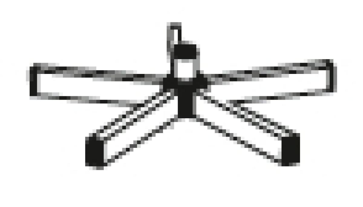 Fußkreuz 500 mm schwarz für 28er Rohr