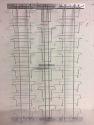 Postkarten-Wandtafel 153-109-153 mm, 22 Fächer, 850 mm, silber